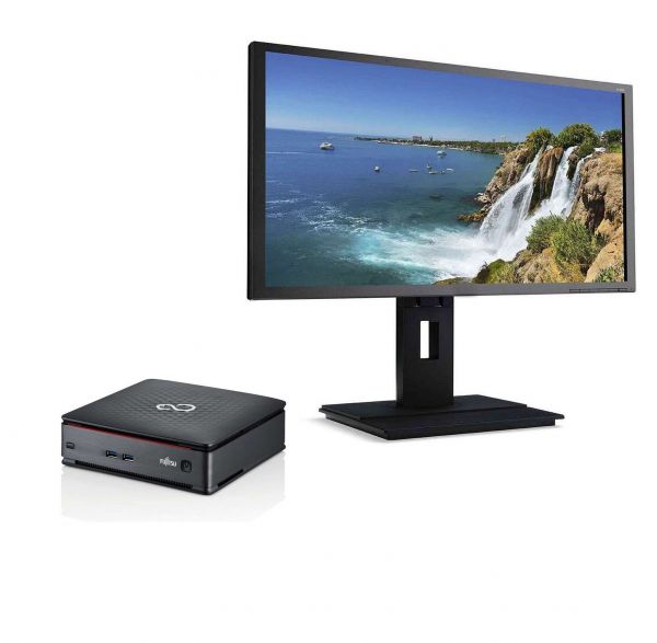 Schüler-Set: Fujitsu Q920 Mini-PC i5 8GB 240GB SSD inkl. WIN + 24 Zoll Monitor